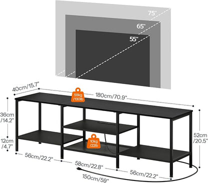 HOOBRO TV Stand with Power Outlets to 75 Inches, TV Console Table with Open - Image 3
