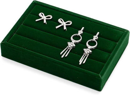 Green Velvet Jewelry Display Tray by Woodten