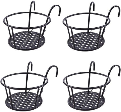 Hanging Railing Planters Baskets Art Hanging Flower Stands Balcony Flower Pot by WWahuayuan