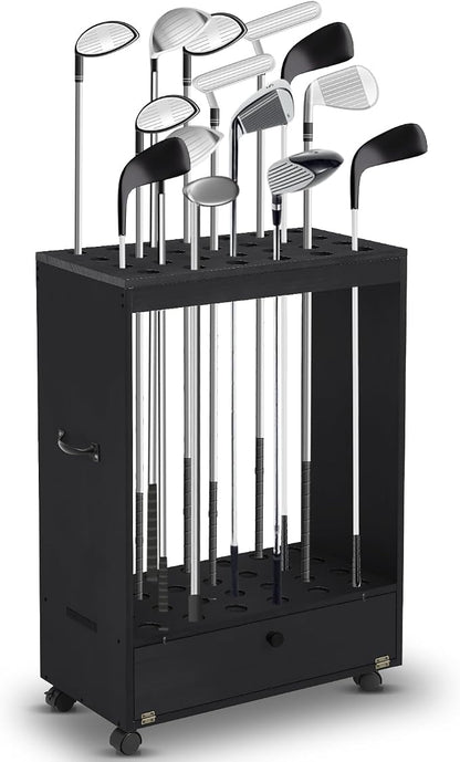 27 Hole Golf Club Stand Holder Wooden Golf Club Organizer Putter Display Rack by Silipull