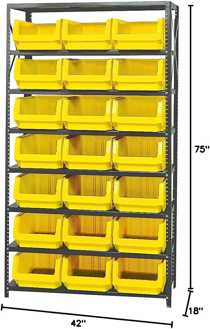 Quantum Storage Systems MSU-532YL Solid Heavy Duty 8 Shelves 21 MAGNUM Yellow - Image 2