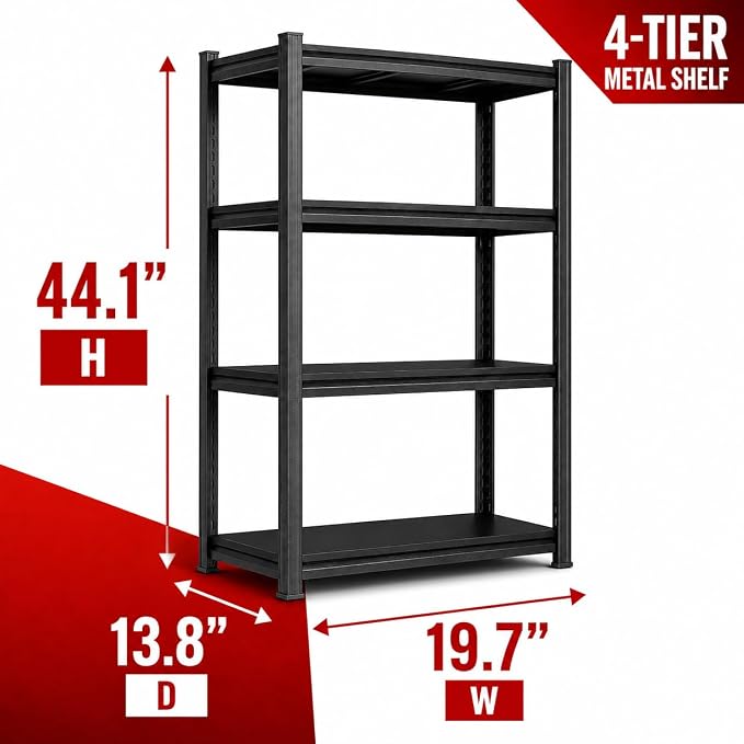 Lightweight Garage Shelving, 2400LBS Metal Storage Shelves - Image 3