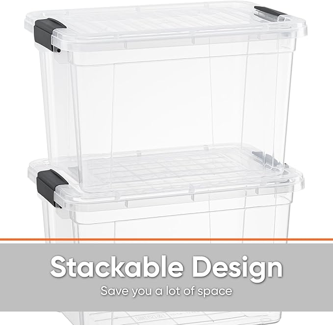 Superio Clear Storage Box with Lid, 8.75 Quart Plastic Container Bins - Image 4