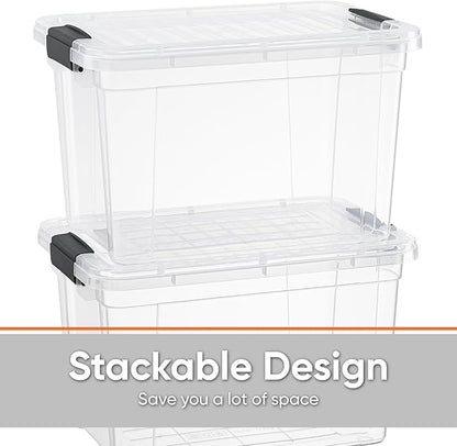 Superio Clear Storage Box with Lid, 8.75 Quart Plastic Container Bins - Image 4