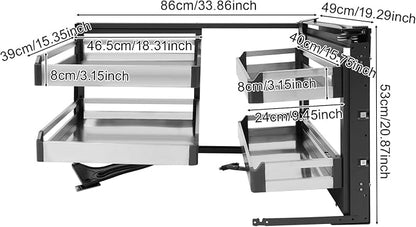 TFCFL Pull-Out Corner Organizer, Blind Corner Cabinet Organizer - Image 3