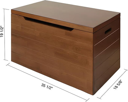 eHemco Heavy-duty Wooden Storage Trunk, 35.5x18.63x19.5“ | 2 Safety Hinges - Image 3