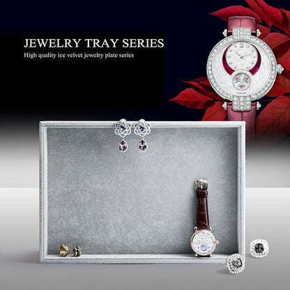 Oirlv Velvet Stackable Jewelry Trays Grids Rings Earrings Bracelet Watch - Image 2