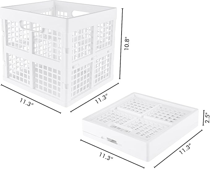 3-Pack Collapsible Plastic Storage Crates, Foldable Crates - Image 4