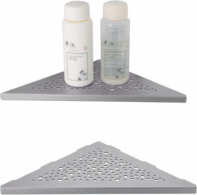 WELLUP Brushed Nickel 10’’ Corner Shower Shelf Bathroom Shower Shelves by WELLUP