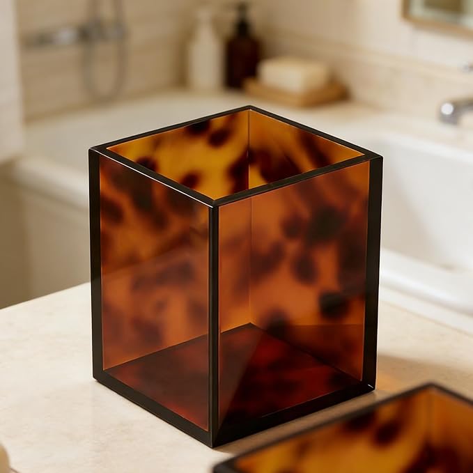 Toiletry Caddy - Resin Leopard Print Shelf Organizer, Grip Base Cosmetic Holder - Image 9
