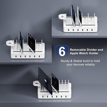 Charging Station for Multiple Devices, 6 Port 50W Fast Multi Charger Station - Image 6