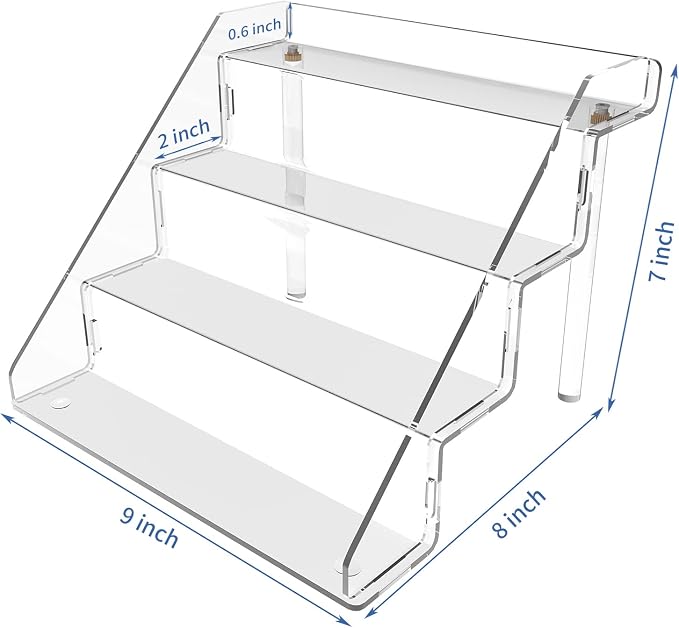Clear Acrylic Display Risers Stand Set of 2, Perfume Organizer Holder And - Image 2