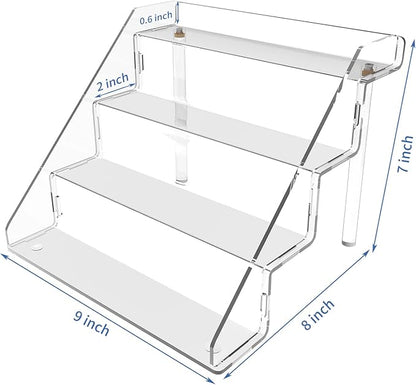 Clear Acrylic Display Risers Stand Set of 2, Perfume Organizer Holder And - Image 2
