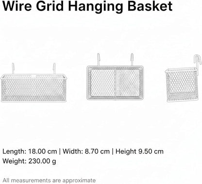Wire Grid Hanging Basket, Iron Wall Mount Organizer - Image 7