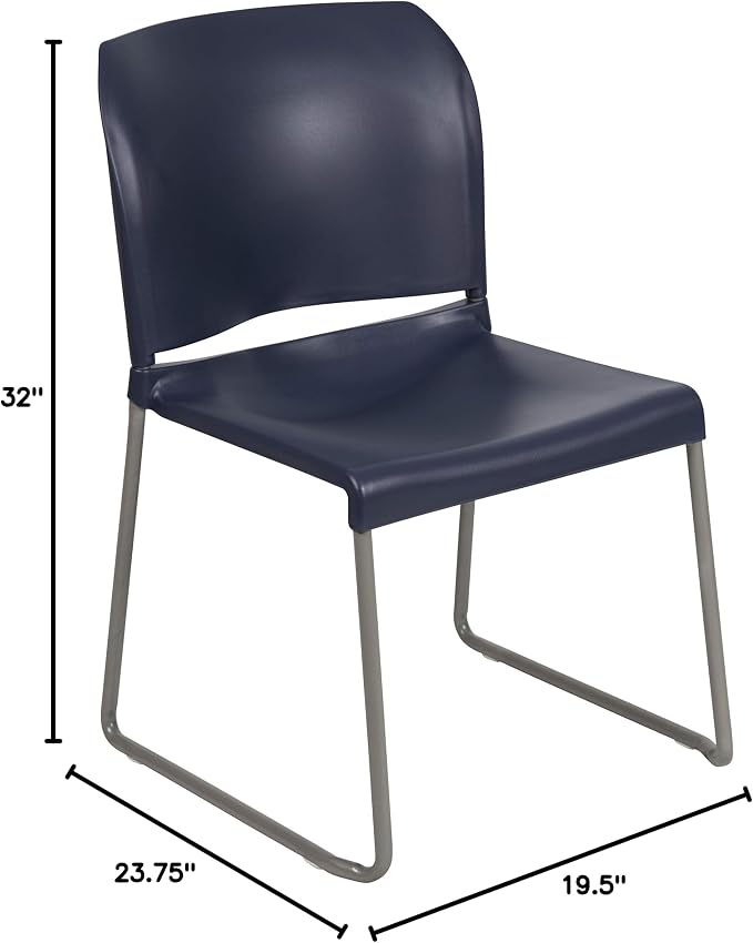 Flash Furniture HERCULES Series 880 lb. Capacity Navy Full Back Contoured Stack - Image 2