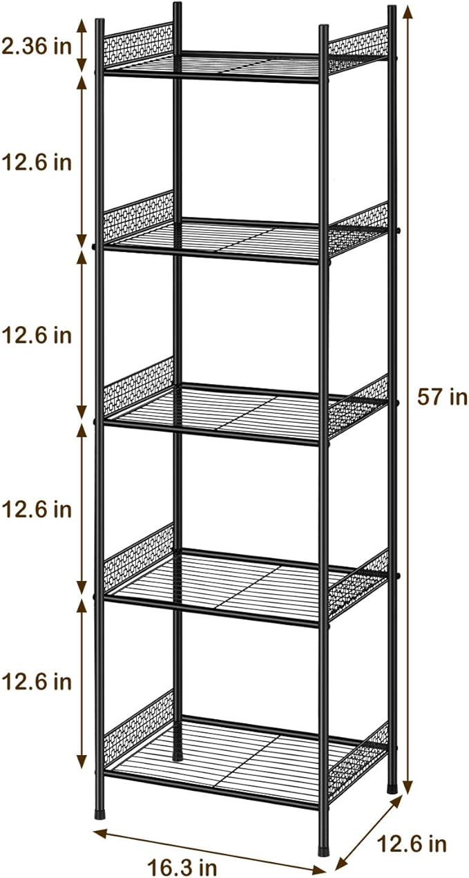 Nandae 5-Tier Bathroom Storage Shelf, Heavy Duty Wire Shelving Unit Free - Image 3