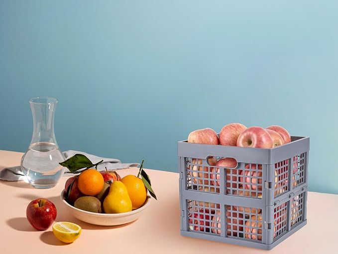 3-Pack Collapsible Plastic Storage Crates, Foldable Crates - Image 9