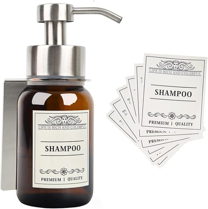 Hand Soap Dispenser, 8.5 Oz Wall Mounted Shampoo and Conditioner Dispenser and by NOBTOU