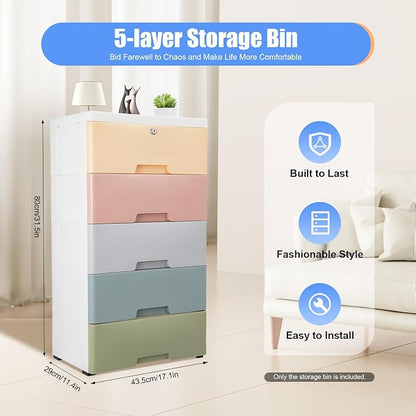 5-Tier Plastic Storage Cabinet - Image 2