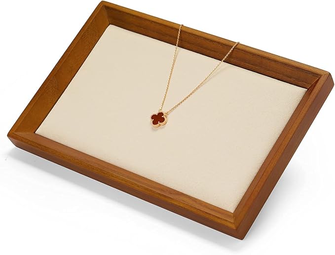 Oirlv Solid Wood Small Jewelry Tray Trade Showcase Countertop Jewelry Display - Image 5