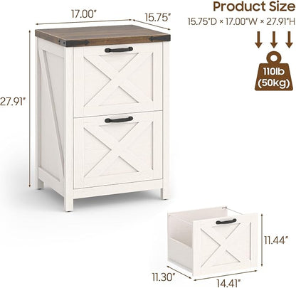 Farmhouse File Cabinet with 2 Drawers - Image 3