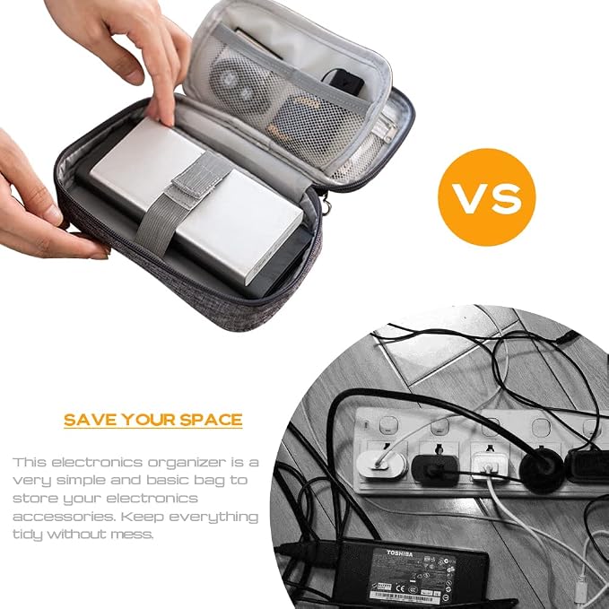 Electronic Organizer Bag Cable Organizer Travel Cord Organizer Case Pouch - Image 2