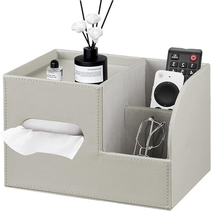 PU Leather Tissue Box Cover Square, Tissue Box Holder Organizer by YAPISHI