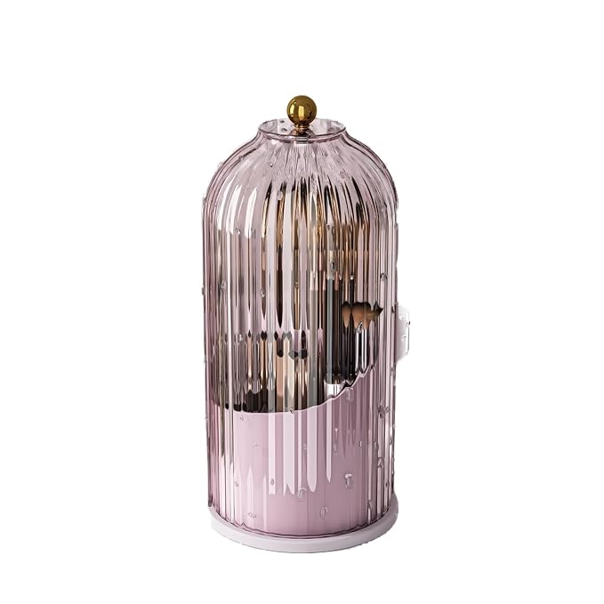 GAXmi Makeup Brush Holder with Lid Cosmetic Tools Organizer 360 Rotating by GAXmi