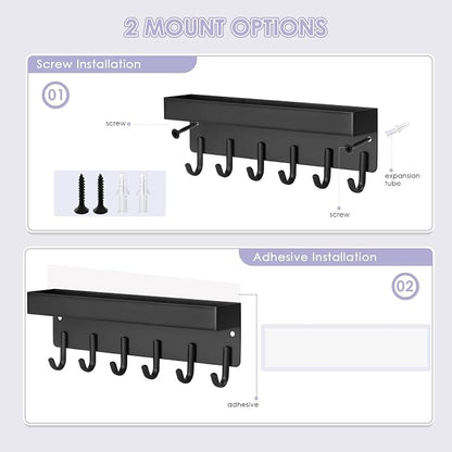 VIS'V Key Holder Wall Mount, Adhesive Key Rack - Image 2