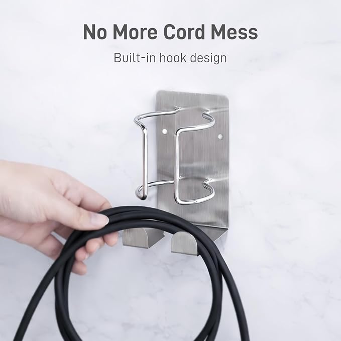Curling Iron Holder, Stainless Steel Flat Iron Holder Wall Mount, Hair - Image 3