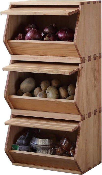 Stackable Solid Wood Storage Chests, Bins - Image 8
