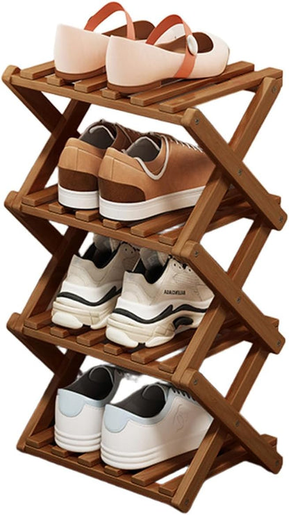 Comeon Bamboo Shoe Rack, Foldable Vertical Shoe Rack by Comeon