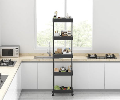 Sooyee 5-Tier Plastic Rolling Utility Cart - Image 8