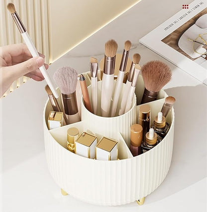360 Degree Rotating Makeup Brush Holder Organizer Detachable Design 5 Slot Make - Image 9