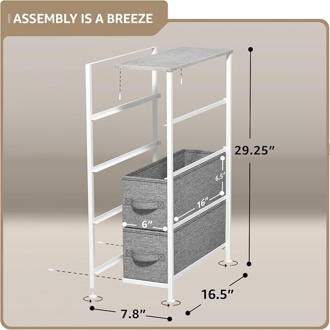 Sorbus Narrow Dresser with 4 Drawers - Image 3