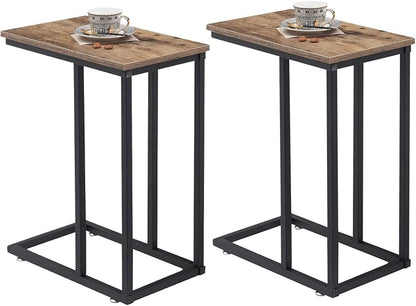 VECELO C Shaped End Side Table for Sofa Couch and Bed Snack TV Tray for Living by VECELO