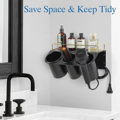 J JACKCUBE DESIGN Hair Dryer Holder Wall Mount Bathroom Vanity Hair Styling - Image 2