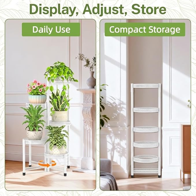 iDavosic.ly Plant Stand Indoor Outdoor, 5 Tier Corner Metal Flower Display - Image 9