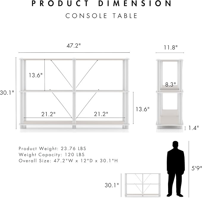 HOMES: INSIDE + OUT Apexa Modern 3-Tier Extra Wide Shelving Units, Collectibles - Image 3