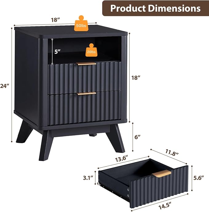 Fluted Nightstand - Image 2
