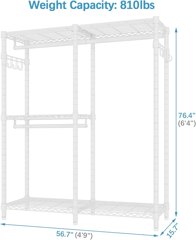 VIPEK V4 Garment Rack for Hanging Clothes, Portable Wardrobe Freestanding - Image 4