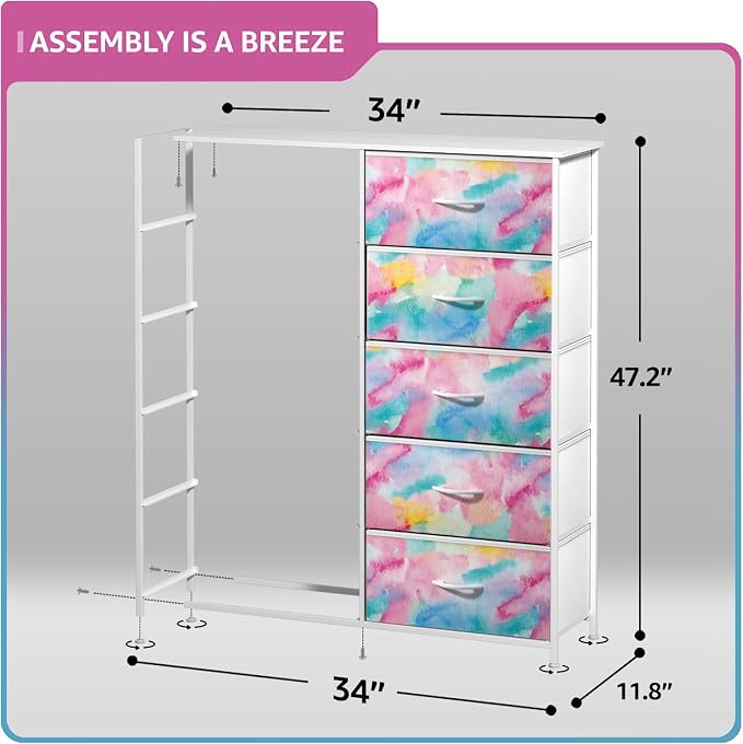 Sorbus Kids Dresser with 10 Drawers - Image 3