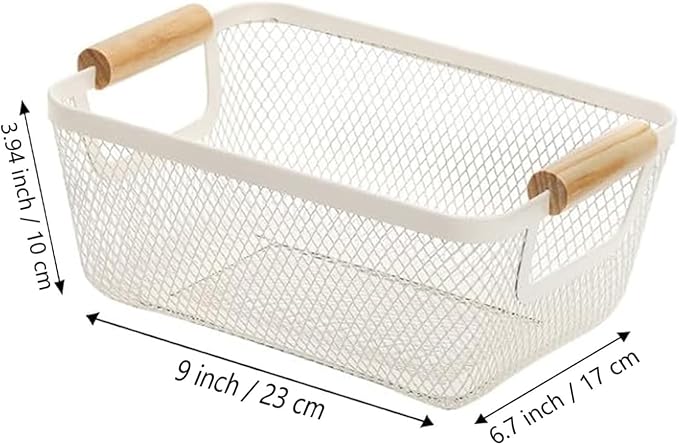 AJIODA 2Pack Metal Mesh Steel Basket, Small Wire Storage Organizer Basket - Image 3