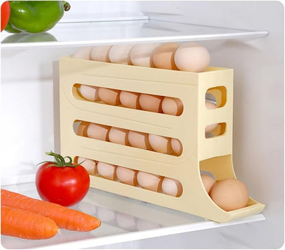24 Eggs Egg Holder for Fridge, 4 Tiers Egg Container, Auto Rolling Egg - Image 9
