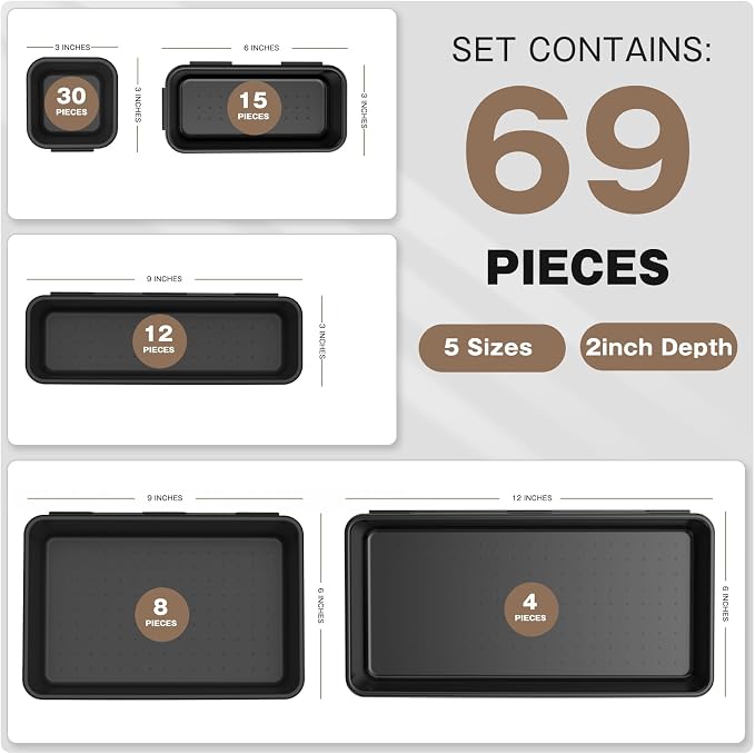 A-LuGei 【More Larger Size】 【69 PCS-5 Size】 Tool Box Organizer Tray Divider - Image 3