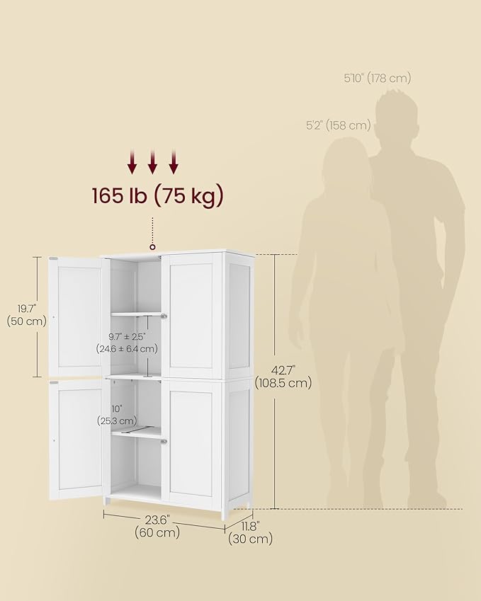 VASAGLE Floor Storage Cabinet, Shaker Cabinet - Image 5