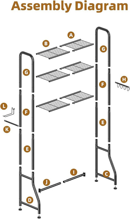 Simple Trending Over The Toilet Storage Rack, Metal 3 Tier Bathroom Organizer - Image 8