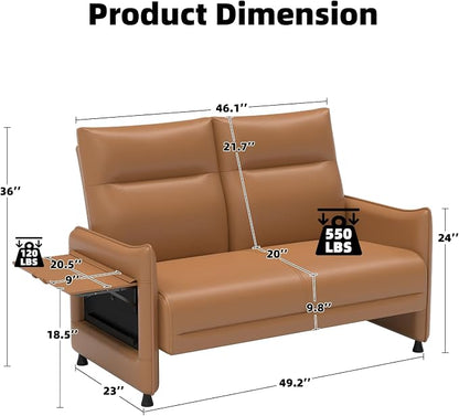 Faux Leather Loveseat, Upholstered Loveseat - Image 2