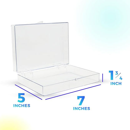4-Pack Clear Hinged Plastic Containers, Keepsake Storage Boxes, Made in USA - Image 6