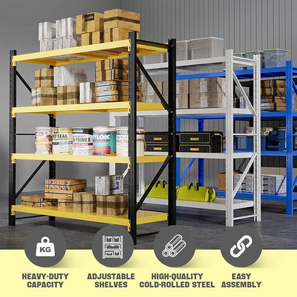 Heavy Duty Warehouse Shelving 4-Tier Industrial Steel Storage Shelves, 2600LB - Image 5